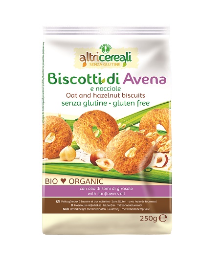 ALTRICEREALI BISCOTTI ALL'AVENA/NOCCIOLE BIO 250 G - Angeli Pharm