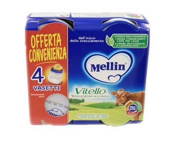 MELLIN OMOGENEIZZATO VITELLO 4 PEZZI X 80 G - Angeli Pharm