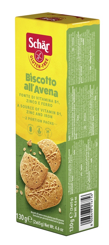 SCHAR BISCOTTI ALL'AVENA 2 BUSTE DA 65 G - Angeli Pharm