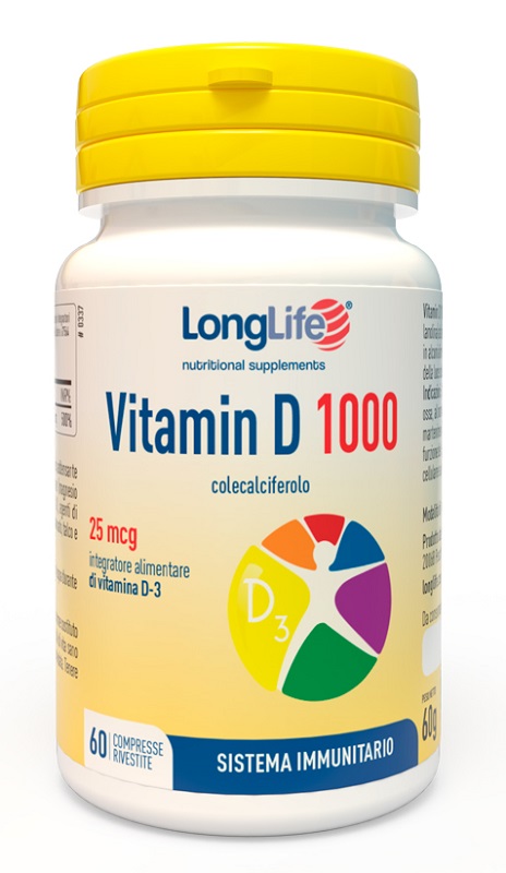 LONGLIFE VITAMIN D 1000UI 60 COMPRESSE RIVESTITE - Angeli Pharm