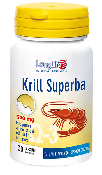LONGLIFE KRILL SUPERBA 30 CAPSULE INODORI DA 600 MG - Angeli Pharm