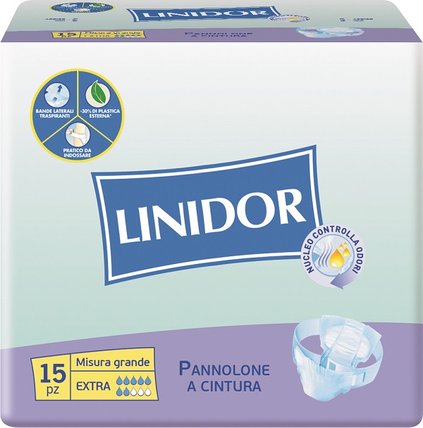 PANNOLONE LINIDOR A CINTURA EXTRA MISURA GRANDE 15 PEZZI - Angeli Pharm