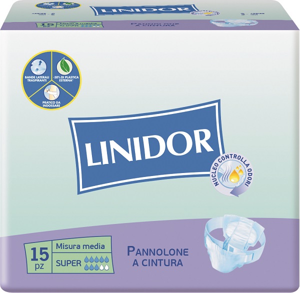 PANNOLONE LINIDOR SUPER PANNOLINO A CINTURA MM 15 PEZZI - Angeli Pharm