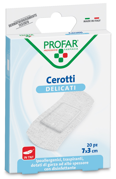 CEROTTO TESSUTO NON TESSUTO DELICATO GRANDI 7X3 CM 20 PEZZI PROFAR - Angeli Pharm
