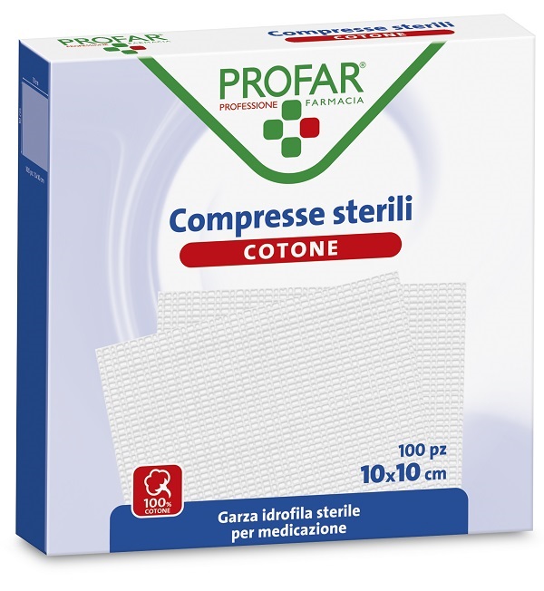 GARZA IDROFILA PROFAR COMPRESSA STERILE 10X10 CM 100 PEZZI - Angeli Pharm