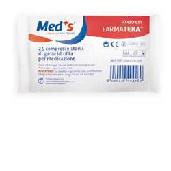 GARZA COMPRESSA IDROFILA MEDS FARMATEXA 12/8 10X10CM 25 PEZZI - Angeli Pharm