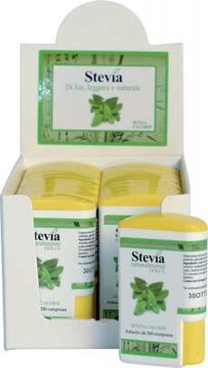 STEVIA EDULCORANTE 200 COMPRESSE DISPLAY CONTENENTE 14 DISPENSER - Angeli Pharm