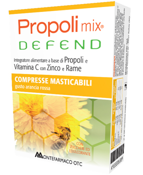PROPOLI MIX DEFEND 30 COMPRESSE MASTICABILI GUSTO ARANCIA - Angeli Pharm