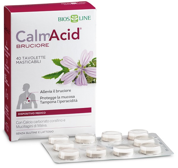 BIOSLINE CALMACID BRUCIORE 40 TAVOLETTE MASTICABILI - Angeli Pharm