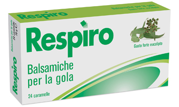 CARAMELLE BALSAMICHE PER LA GOLA RESPIRO GUSTO FORTE EUCALIPTO 24 PEZZI - Angeli Pharm