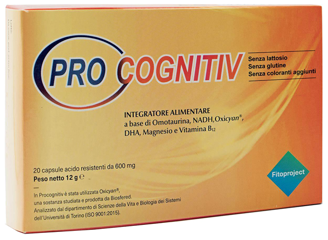 PROCOGNITIV 20 CAPSULE ACIDO RESISTENTI VEGETALI DA 600 MG - Angeli Pharm