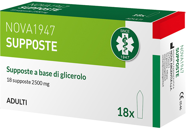 NOVA1947 GLICEROLO 2500MG SUPPOSTE ADULTI 18 PEZZI - Angeli Pharm