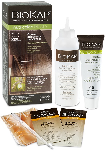 BIOKAP NUTRICOLOR 0,0 NEW CREMA SCHIARENTE TINTA TUBO + FLACONE - Angeli Pharm