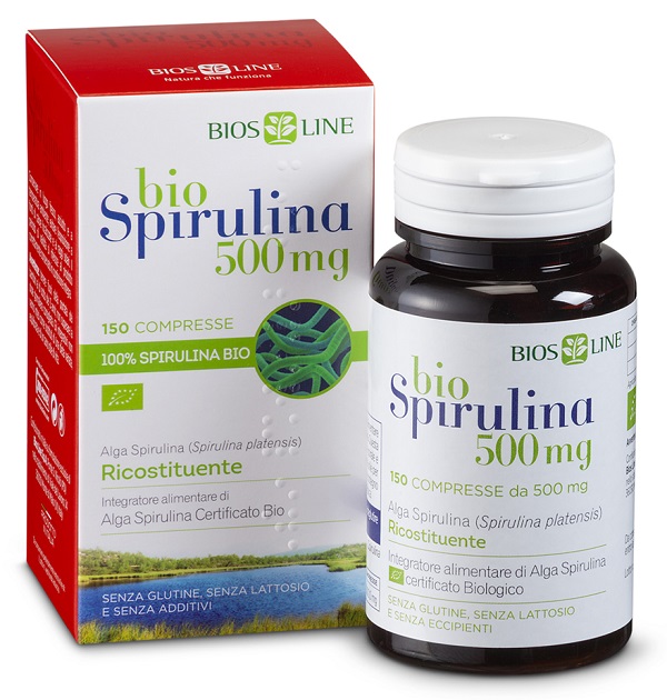 BIOSLINE BIOSPIRULINA 500 NEW 150 COMPRESSE CERT ECOCERT - Angeli Pharm