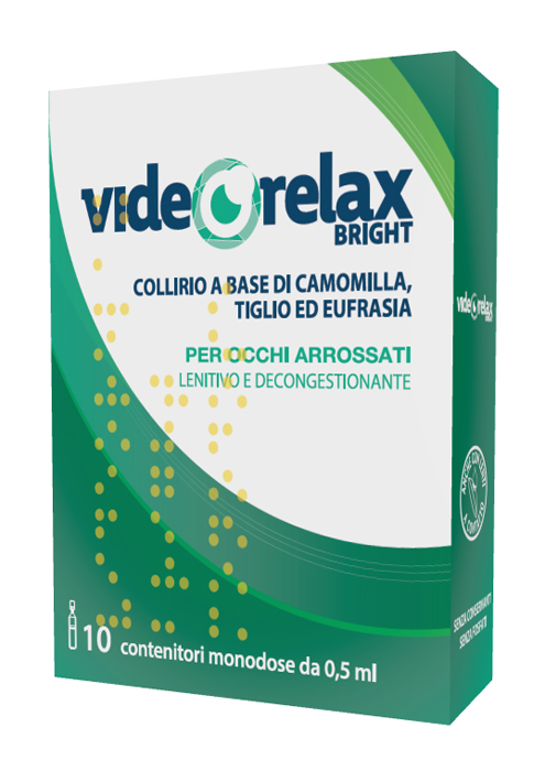 COLLIRIO LENITIVO DECONGESTIONANTE VIDEORELAX BRIGHT MONODOSE 0,5 ML 10 PEZZI - Angeli Pharm