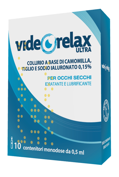COLLIRIO IDRATANTE E LUBRIFICANTE VIDEORELAX ULTRA MONODOSE 0,5 ML 10 PEZZI - Angeli Pharm