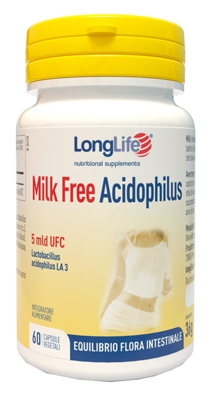 LONGLIFE MILK FREE ACIDOPHILUS 60 CAPSULE VEGETALI - Angeli Pharm