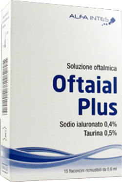 SOLUZIONE OFTALMICA OFTAIAL PLUS ACIDO IALURONICO 0,4% E TAURINA 15 FLACONCINI RICHIUDIBILI DA 0,6 ML - Angeli Pharm