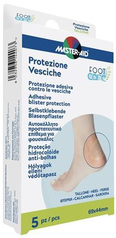 IDROCOLLOIDE MASTER-AID FOOTCARE VESCICHE TALLONE 69X44 MM 5 PEZZI A1 - Angeli Pharm