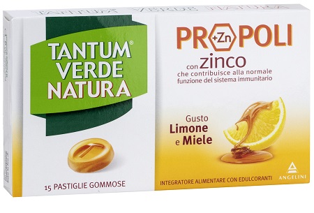 TANTUM VERDE NATURA 15 PASTIGLIE GOMMOSE LIMONE & MIELE - Angeli Pharm
