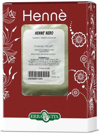 HENNE COLORANTE CAPELLI NERO 100 G - Angeli Pharm