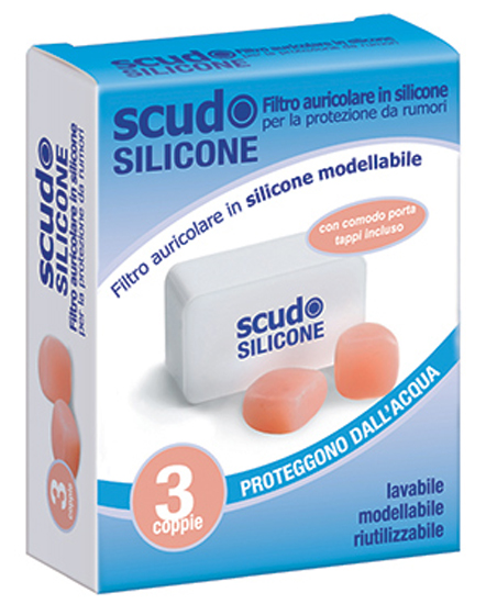 TAPPO AURICOLARE EARPLUG SCUDO IN SILICONE 3 COPPIE 6 PEZZI ARTICOLO 7EN091 - Angeli Pharm