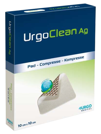 MEDICAZIONE TNT ASSORBENTE GELIFICANTE URGOCLEAN AG/SILVER 10X10CM 5 PEZZI - Angeli Pharm