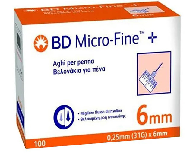 AGO PER PENNA DA INSULINA BD MICROFINE GAUGE 31 6MM 100 PEZZI - Angeli Pharm