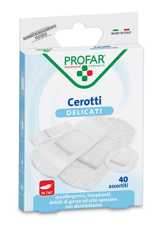 CEROTTO TESSUTO NON TESSUTO DELICATO ASSORTITI 40 PEZZI PROFAR - Angeli Pharm