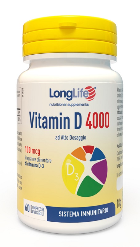 LONGLIFE VITAMIN D 4000UI 60 COMPRESSE DIVISIBILI - Angeli Pharm
