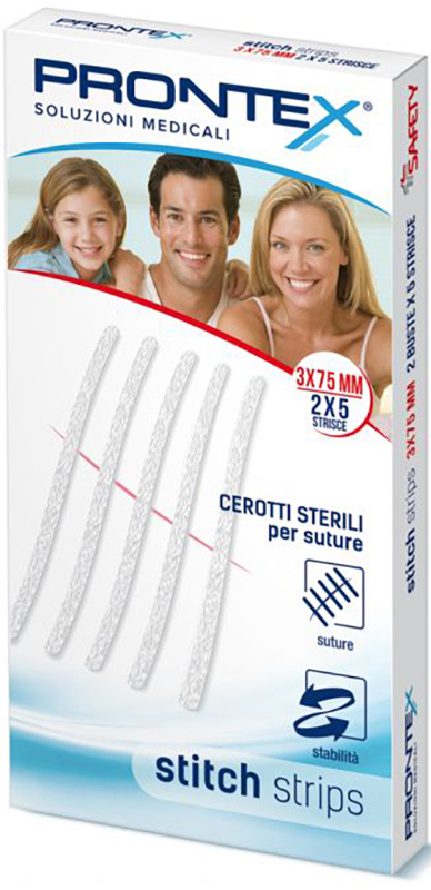 PRONTEX STITCH STRIPS 3X75 10 PEZZI - Angeli Pharm