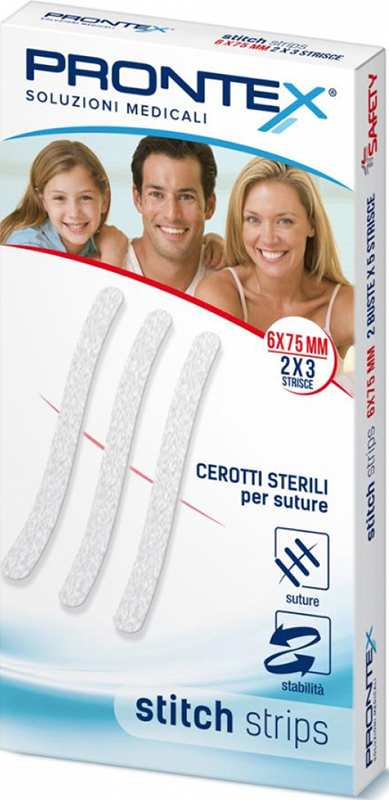 PRONTEX STITCH STRIPS 6X75 10 PEZZI - Angeli Pharm