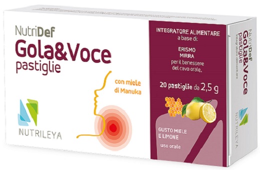 NUTRIDEF GOLA & VOCE MIELE E LIMONE 20 PASTIGLIE - Angeli Pharm