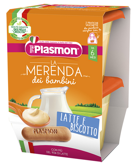 PLASMON LA MERENDA DEI BAMBINI MERENDE LATTE BISCOTTO ASETTICO 2 X 120 G - Angeli Pharm