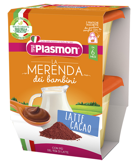 PLASMON LA MERENDA DEI BAMBINI MERENDE LATTE CACAO ASETTICO 2 X 120 G - Angeli Pharm