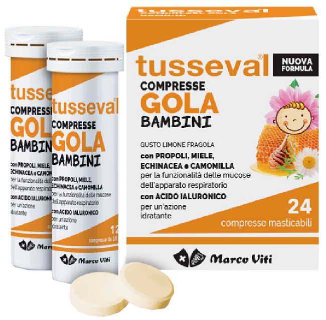TUSSEVAL GOLA BAMBINI 24 COMPRESSE - Angeli Pharm