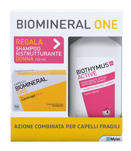 BIOMINERAL ONE LACTOCAPIL 30 COMPRESSE + BIOTHYMUS SHAMPOO DONNA RISTRUTTURANTE 150 ML - Angeli Pharm
