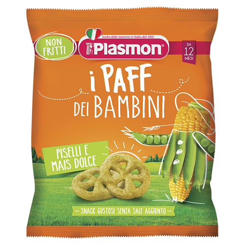 PLASMON DRY SNACK PAFF PISELLI-MAIS 15 G - Angeli Pharm