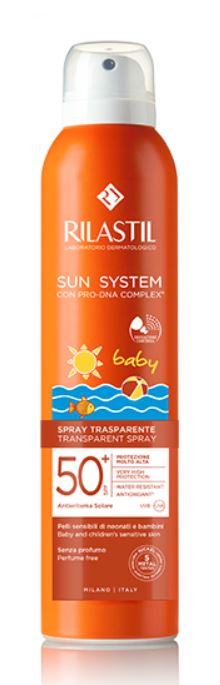 RILASTIL SUN SYSTEM BABY TRANSPARENT SPRAY SPF50+ 200 ML - Angeli Pharm