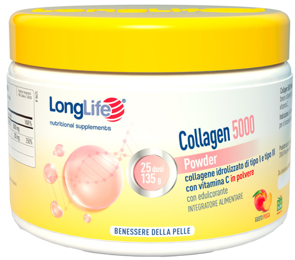 LONGLIFE COLLAGEN 5000 POWDER PESCA 130 G - Angeli Pharm