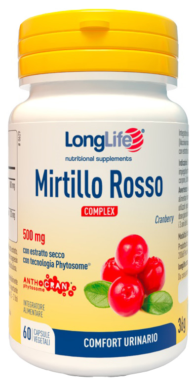 LONGLIFE MIRTILLO ROSSO COMPLEX 60 CAPSULE VEGETALI - Angeli Pharm