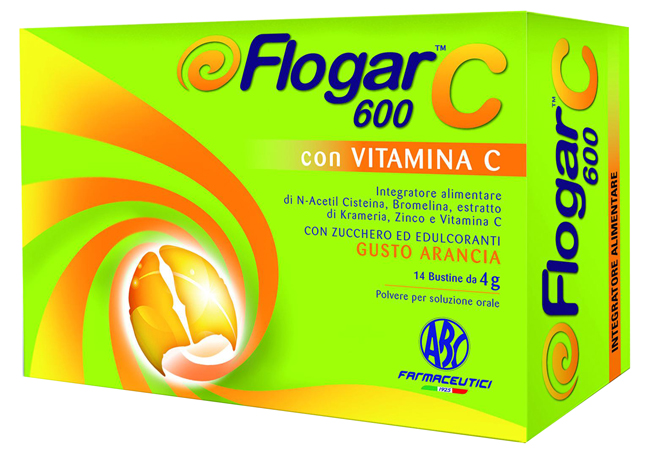 FLOGAR  C 600 CON VITAMINA C 14 BUSTINE GUSTO ARANCIA - Angeli Pharm