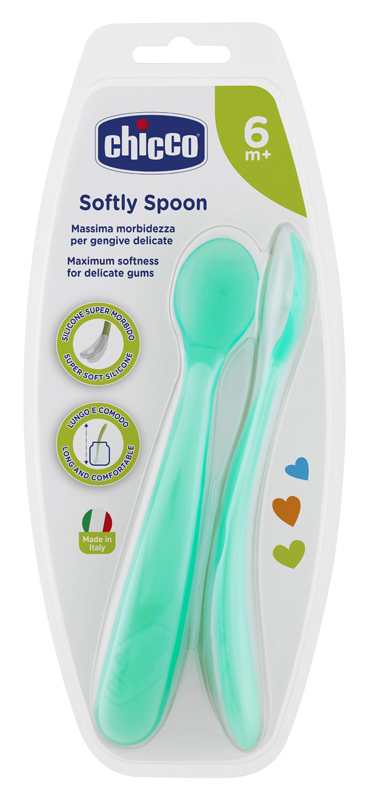 CHICCO CUCCHIAIO SILICONE MASCHILE BI PACK 6M+ - Angeli Pharm