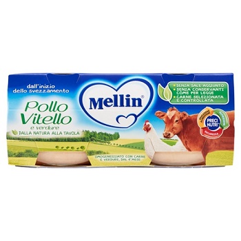 MELLIN OMOGENEIZZATO POLLO VITELLO CON VERDURE 2 X 80 G - Angeli Pharm