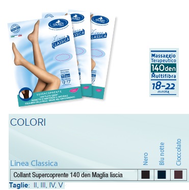 SAUBER COLLANT 140 DENARI SUPER COPRENTE MAGLIA MICRORETE BLU NOTTE 2 LINEA CLASSICA MISURA - Angeli Pharm