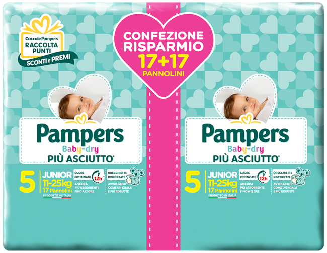 PAMPERS BABY DRYDUO DWCT JUNIOR X 34 PEZZI - Angeli Pharm