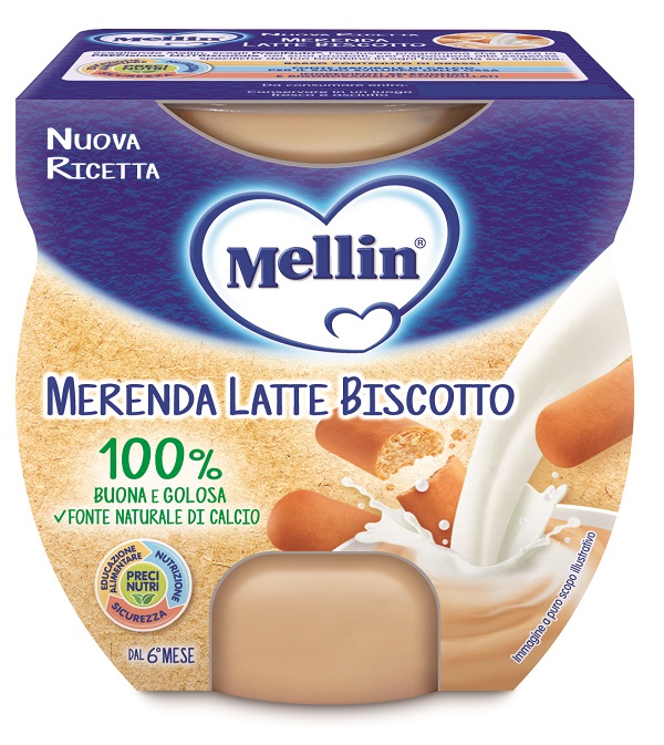 MELLIN MERENDA LATTE BISCOTTO 2 X 100 G - Angeli Pharm