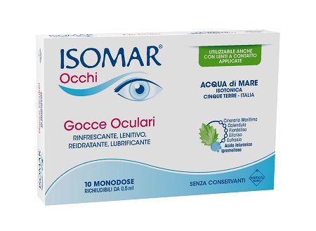ISOMAR OCCHI GOCCE OCULARI ALL'ACIDO IALURONICO 0,20% 10 FLACONCINI - Angeli Pharm
