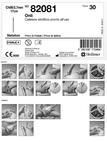 CATETERE IDROFILO INTERMITTENTE ONLI PRONTO ALL'USO 17 CM CH8 30 PEZZI - Angeli Pharm