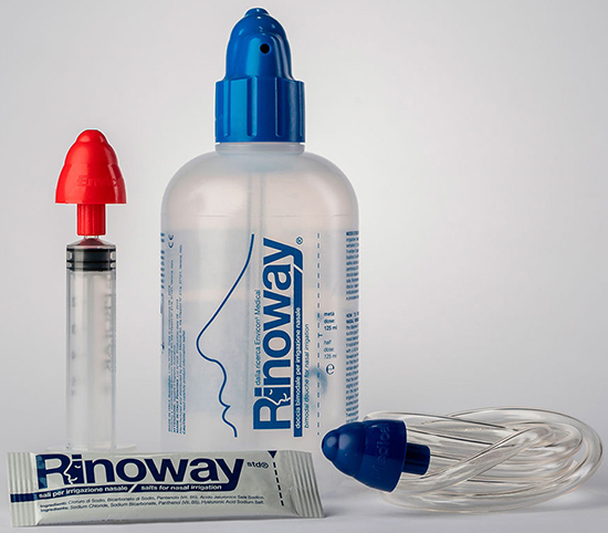 RINOWAY DOCCIA PER IRRIGAZIONE NASALE + 15 SALI ISOTONICI - Angeli Pharm